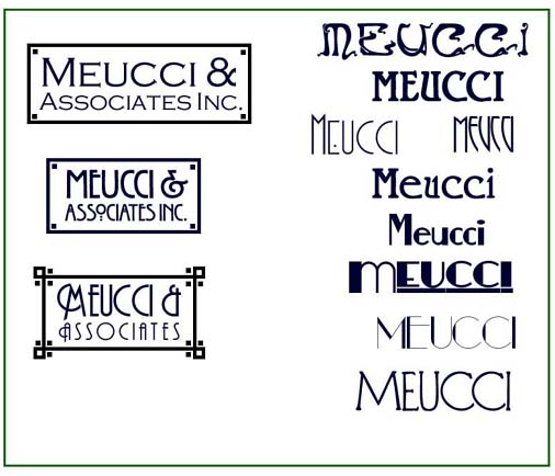 Meucci in different fonts